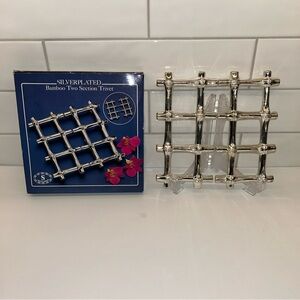 Silverplated Bamboo Two Section Trivet